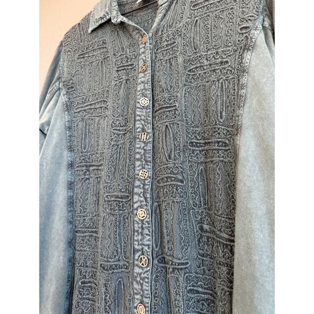 Parsley & Sage Women’s Olive Green Tunic Size 1XL Embroidered Lagenlook Art Wear - Picture 10 of 10